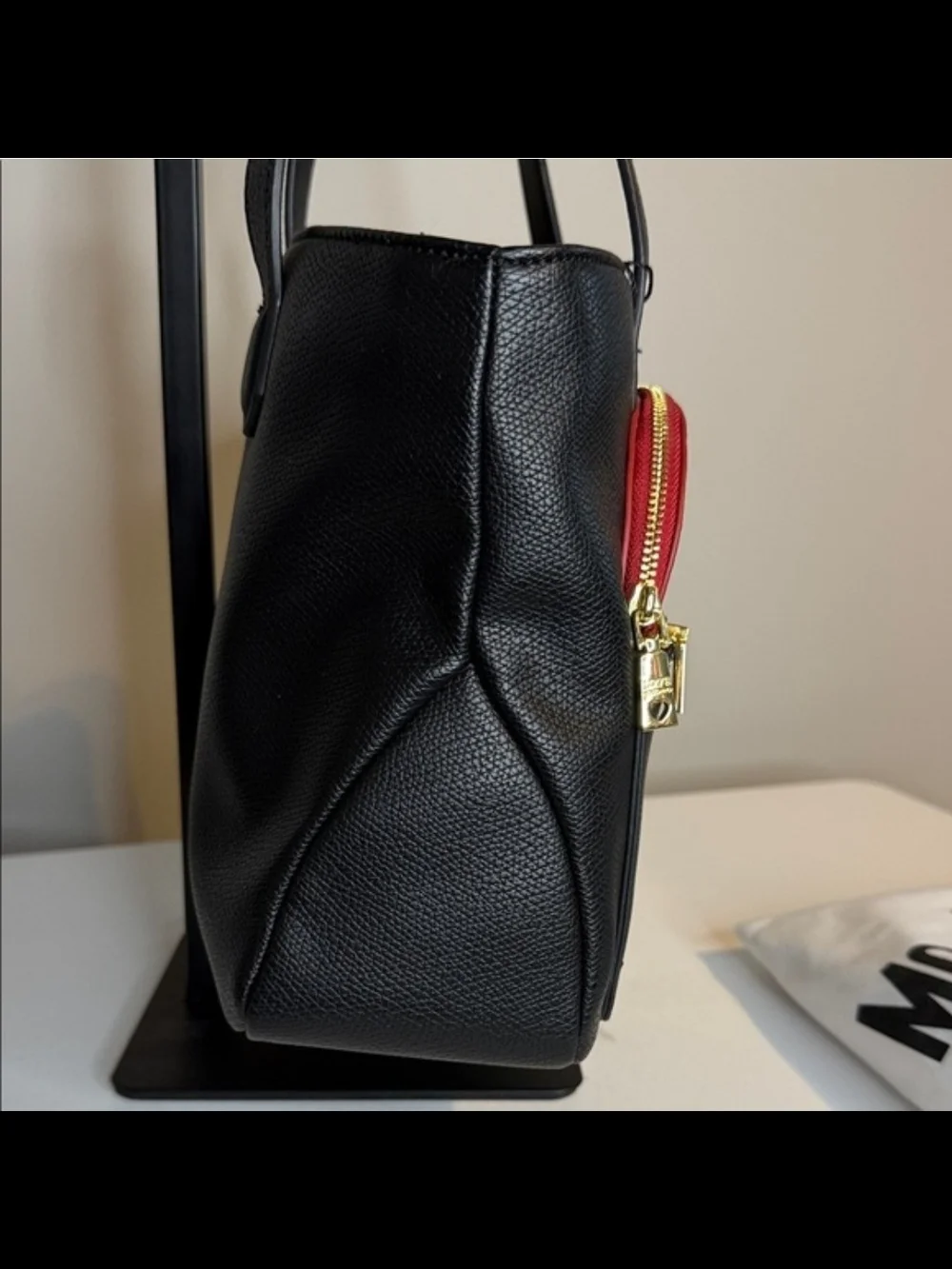 Love Moschino Black Tote with Cream & Red Pouches Includes Dust BAG - Picture 5 of 11